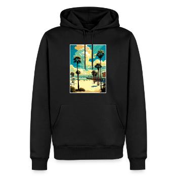 Clearwater Beach Floride Vintage voyage affiche WPA - Sweat à capuche Premium bio Homme - noir - Devant - Nico (187cm)