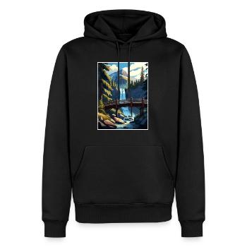 Cascade Falls California Vintage Travel Poster WPA - Men’s Premium Organic Hoodie - black - Front - Nico (187cm)
