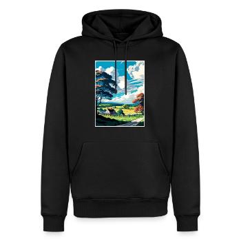 Bucks County Pennsylvania Vintage Reiseposter - Männer Premium Bio Hoodie - Schwarz - Vorne - Nico (187cm)