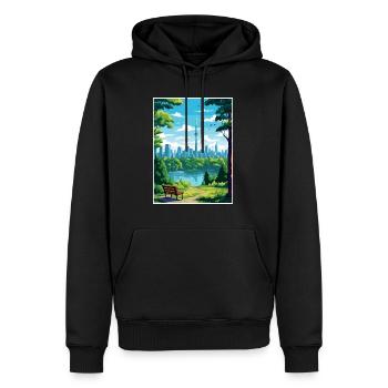 Toronto Canada décoration Vintage affiche de voyage - Sweat à capuche Premium bio Homme - noir - Devant - Nico (187cm)