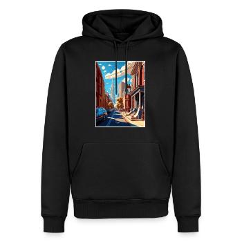 Philadelphia Pennsylvania Vintage Reiseposter - Männer Premium Bio Hoodie - Schwarz - Vorne - Nico (187cm)
