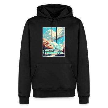 Washington Dc United States Vintage Travel Poster - Men’s Premium Organic Hoodie - black - Front - Nico (187cm)