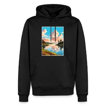 Toledo Bend Reservoir Texas Vintage Travel Poster - Men’s Premium Organic Hoodie - black - Front - Nico (187cm)