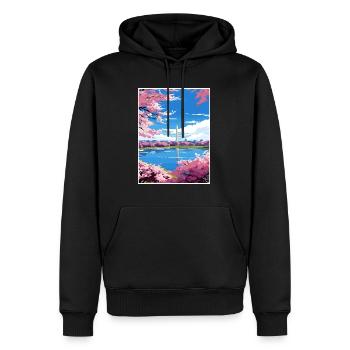 Washington Dc Vereinigte Staaten Vintage Reiseposter - Männer Premium Bio Hoodie - Schwarz - Vorne - Nico (187cm)