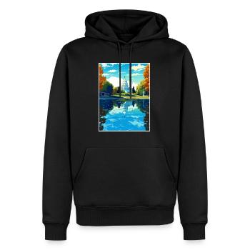 Washington Dc United States Vintage Travel Poster - Men’s Premium Organic Hoodie - black - Front - Nico (187cm)