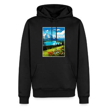 Jasper National Park Kanada Vintage Reiseposter - Männer Premium Bio Hoodie - Schwarz - Vorne - Nico (187cm)