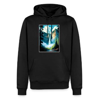 Brautschleier Falls Kalifornien Vintage Reiseposter - Männer Premium Bio Hoodie - Schwarz - Vorne - Nico (187cm)