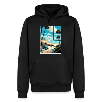 Affiche de voyage Vintage de Salt Creek Beach en Californie - Sweat à capuche Premium bio Homme - noir - Devant - Nico (187cm)