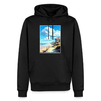 Affiche de voyage Vintage de Salt Creek Beach en Californie - Sweat à capuche Premium bio Homme - noir - Devant - Nico (187cm)