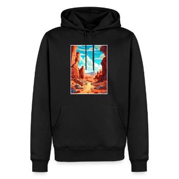 Affiche de voyage de la vallée du feu du parc d’État du Nevada - Sweat à capuche Premium bio Homme - noir - Devant - Nico (187cm)