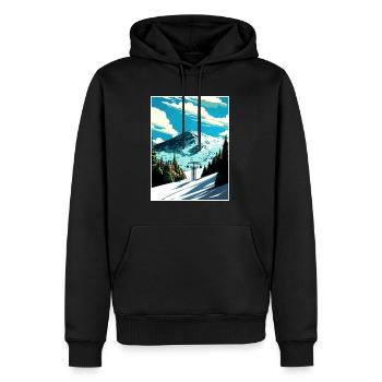 Whiteface Mountain Reiseplakat für den Bundesstaat New York - Männer Premium Bio Hoodie - Schwarz - Vorne - Nico (187cm)