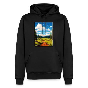 Parc national de Fishlake Utah Vintage affiche de voyage - Sweat à capuche Premium bio Homme - noir - Devant - Nico (187cm)