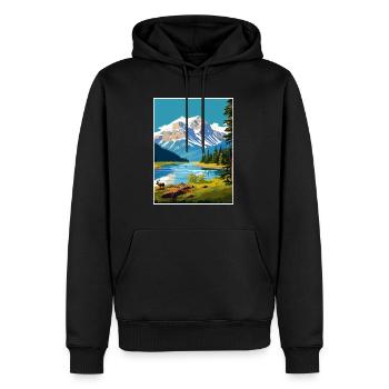 Jasper National Park Kanada Vintage Reiseposter - Männer Premium Bio Hoodie - Schwarz - Vorne - Nico (187cm)