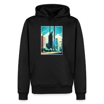 Fresno Californie Cali Vintage Affiche de voyage WPA - Sweat à capuche Premium bio Homme - noir - Devant - Nico (187cm)