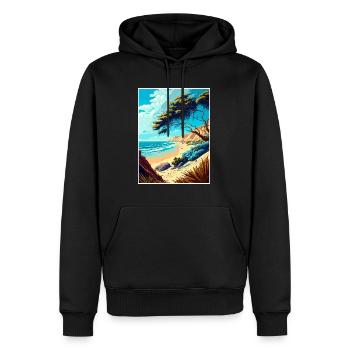 Carpinteria Bluffs Kalifornien Reiseposter - Männer Premium Bio Hoodie - Schwarz - Vorne - Nico (187cm)