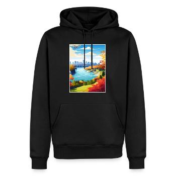 Niagara Falls État de New York Vintage affiche de voyage - Sweat à capuche Premium bio Homme - noir - Devant - Nico (187cm)