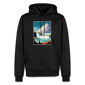 Niagara Falls État de New York Vintage affiche de voyage - Sweat à capuche Premium bio Homme - noir - Devant - Nico (187cm)