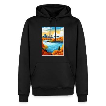 Niagara Falls État de New York Vintage affiche de voyage - Sweat à capuche Premium bio Homme - noir - Devant - Nico (187cm)