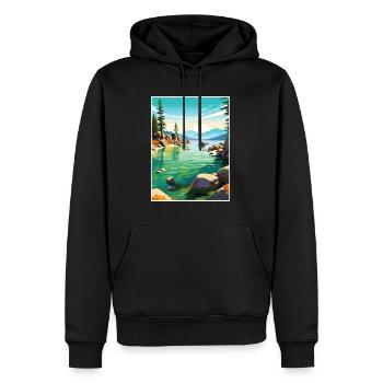 Sand Harbor State Park Nevada Reiseposter - Männer Premium Bio Hoodie - Schwarz - Vorne - Nico (187cm)