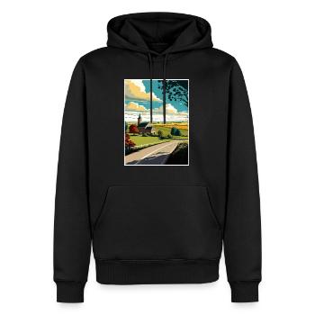 Lancaster County Pennsylvania Reiseposter - Männer Premium Bio Hoodie - Schwarz - Vorne - Nico (187cm)