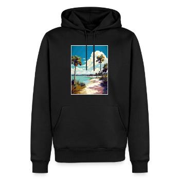 Lovers Key State Park Floride affiche de voyage - Sweat à capuche Premium bio Homme - noir - Devant - Nico (187cm)
