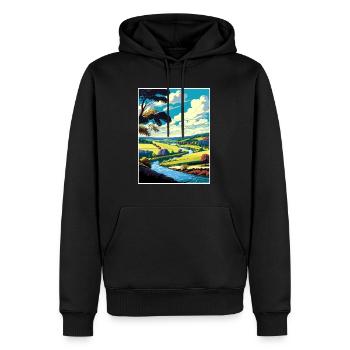 Brandywine Valley Pennsylvania Reiseposter - Männer Premium Bio Hoodie - Schwarz - Vorne - Nico (187cm)