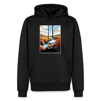 Lehigh Valley Pennsylvanie Vintage affiche de voyage - Sweat à capuche Premium bio Homme - noir - Devant - Nico (187cm)