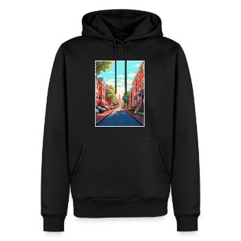 Philadelphia Pennsylvania Vintage Reiseposter - Männer Premium Bio Hoodie - Schwarz - Vorne - Nico (187cm)