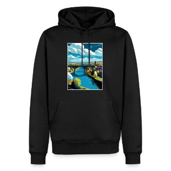Lehigh Valley Pennsylvanie Vintage affiche de voyage - Sweat à capuche Premium bio Homme - noir - Devant - Nico (187cm)