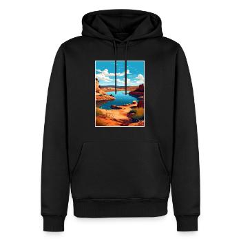 Possum Kingdom lac Texas Affiche de voyage Vintage - Sweat à capuche Premium bio Homme - noir - Devant - Nico (187cm)