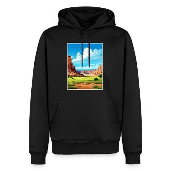 Capitol Reef National Park Affiche de voyage Vintage - Sweat à capuche Premium bio Homme - noir - Devant - Nico (187cm)