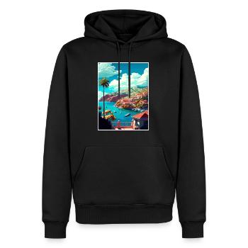 Catalina Island Kalifornien Vintage Reiseposter - Männer Premium Bio Hoodie - Schwarz - Vorne - Nico (187cm)