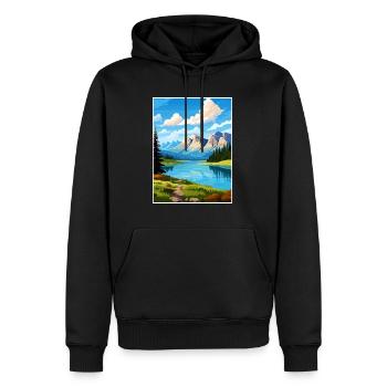 Parc national de Banff Canada Affiche de voyage Vintage - Sweat à capuche Premium bio Homme - noir - Devant - Nico (187cm)