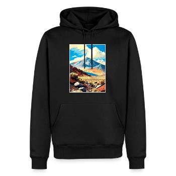 Mont Humphreys Californie Vintage affiche de voyage - Sweat à capuche Premium bio Homme - noir - Devant - Nico (187cm)