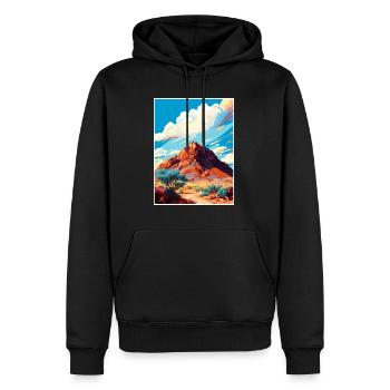 Camelback Mountain Arizona Vintage Reiseposter - Männer Premium Bio Hoodie - Schwarz - Vorne - Nico (187cm)