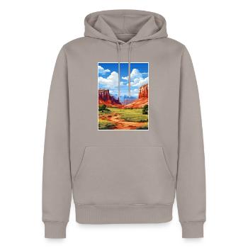 Capitol Reef National Park Vintage Reiseposter - Männer Premium Bio Hoodie - Taupe - Vorne - Nico (187cm)