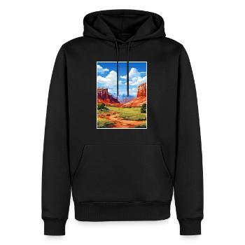 Capitol Reef National Park Affiche de voyage Vintage - Sweat à capuche Premium bio Homme - noir - Devant - Nico (187cm)