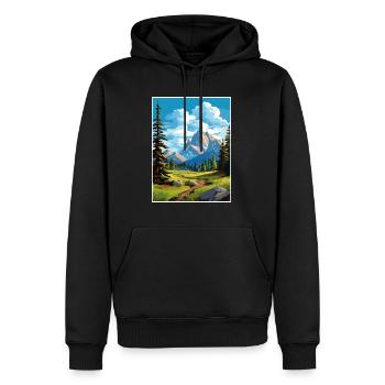 Parc national de Banff Canada Affiche de voyage Vintage - Sweat à capuche Premium bio Homme - noir - Devant - Nico (187cm)