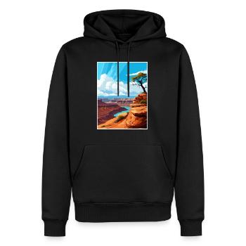 Dead Horse State Park Utah Vintage affiche de voyage - Sweat à capuche Premium bio Homme - noir - Devant - Nico (187cm)