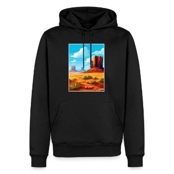 Monument Valley Arizona Wüste Reiseposter - Männer Premium Bio Hoodie - Schwarz - Vorne - Nico (187cm)