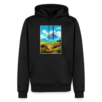 Hawai Vulkane Nationalpark Reiseposter - Männer Premium Bio Hoodie - Schwarz - Vorne - Nico (187cm)
