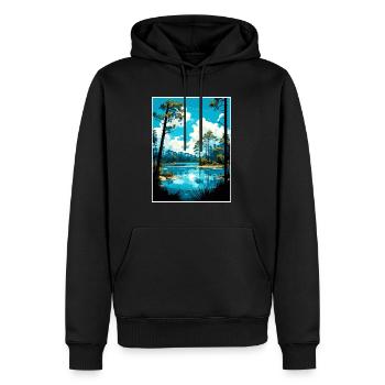 Blue Springs State Park Floride affiche de voyage - Sweat à capuche Premium bio Homme - noir - Devant - Nico (187cm)