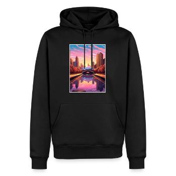 Chicago Illinois Millennium Park affiche de voyage - Sweat à capuche Premium bio Homme - noir - Devant - Nico (187cm)