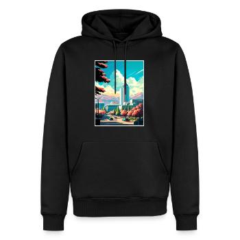 San Jose Californie Vintage voyage affiche Souvenir - Sweat à capuche Premium bio Homme - noir - Devant - Nico (187cm)