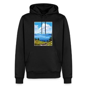 Kachemak Bay Alaska Vintage Reiseposter Souvenir - Männer Premium Bio Hoodie - Schwarz - Vorne - Nico (187cm)