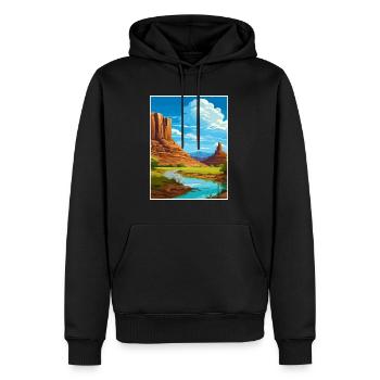 San Juan River Utah Vintage voyage affiche Souvenir - Sweat à capuche Premium bio Homme - noir - Devant - Nico (187cm)