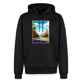 Salt Lake Utah Vintage voyage affiche WPA Souvenir - Sweat à capuche Premium bio Homme - noir - Devant - Nico (187cm)