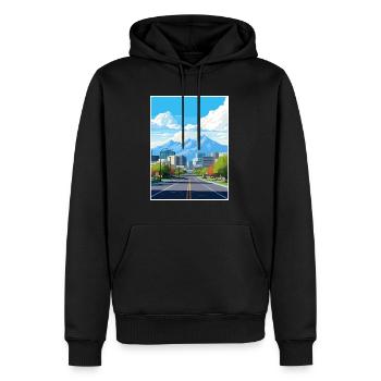 Salt Lake Utah Vintage voyage affiche WPA Souvenir - Sweat à capuche Premium bio Homme - noir - Devant - Nico (187cm)