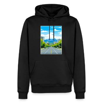 Salt Lake Utah Vintage voyage affiche WPA Souvenir - Sweat à capuche Premium bio Homme - noir - Devant - Nico (187cm)