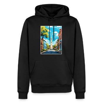 Charleston Carolina Vintage Reiseposter Souvenir - Männer Premium Bio Hoodie - Schwarz - Vorne - Nico (187cm)